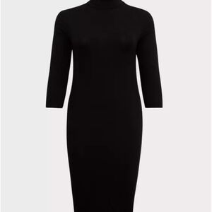 Elegant Black Women's Dress Rib Mock By Torrid